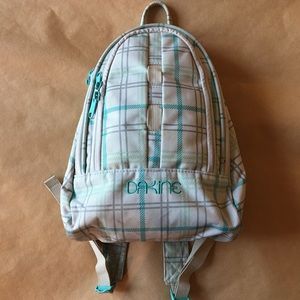 Blue and White Plaid Dakine Mini Bakpack